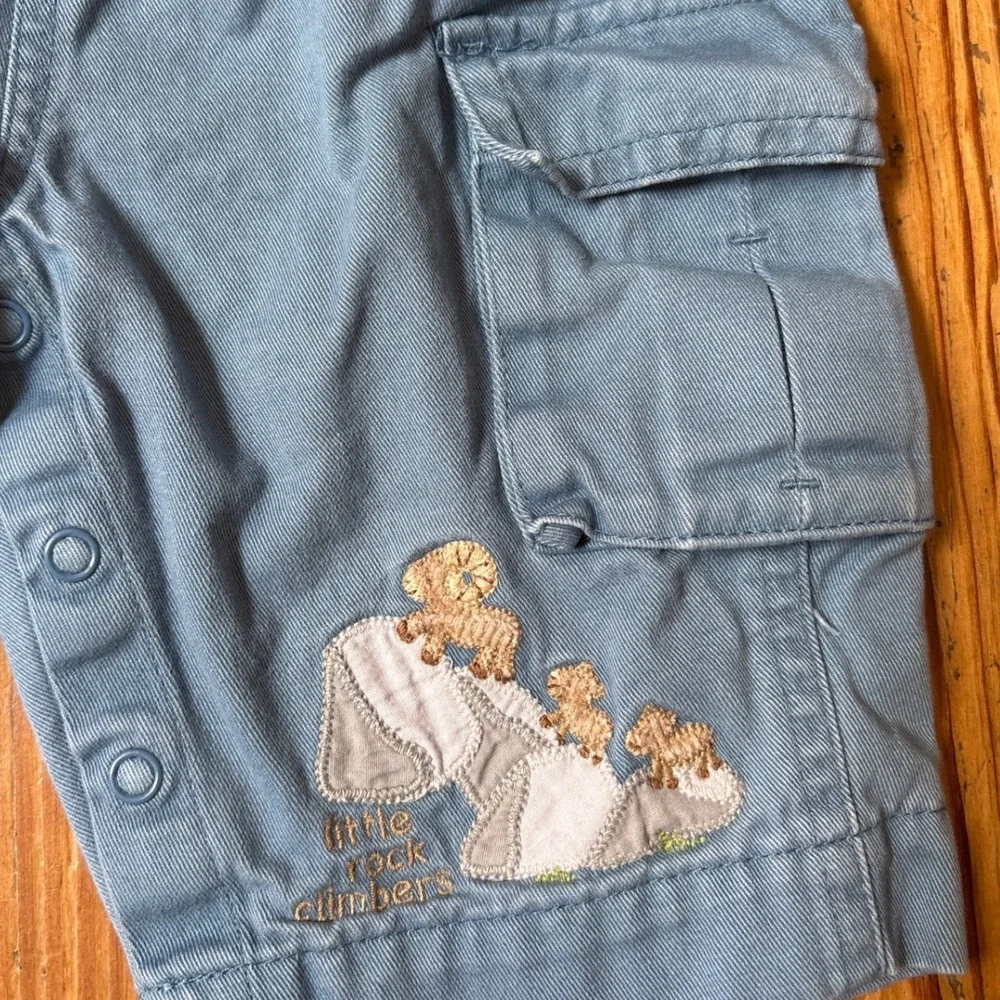 Gymboree Overalls Kids Blue Cargo Little Rock Climbers Cotton SIZE 0-3 Months